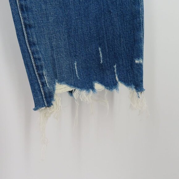 J Crew Women 25 Slim Broken In Boyfriend Distressed Medium Wash Blue Denim Jeans - Picture 4 of 13